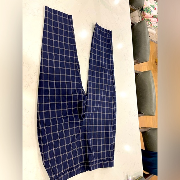 Banana Republic Hayden navy and tan patterned pants, size 14 - Picture 1 of 4